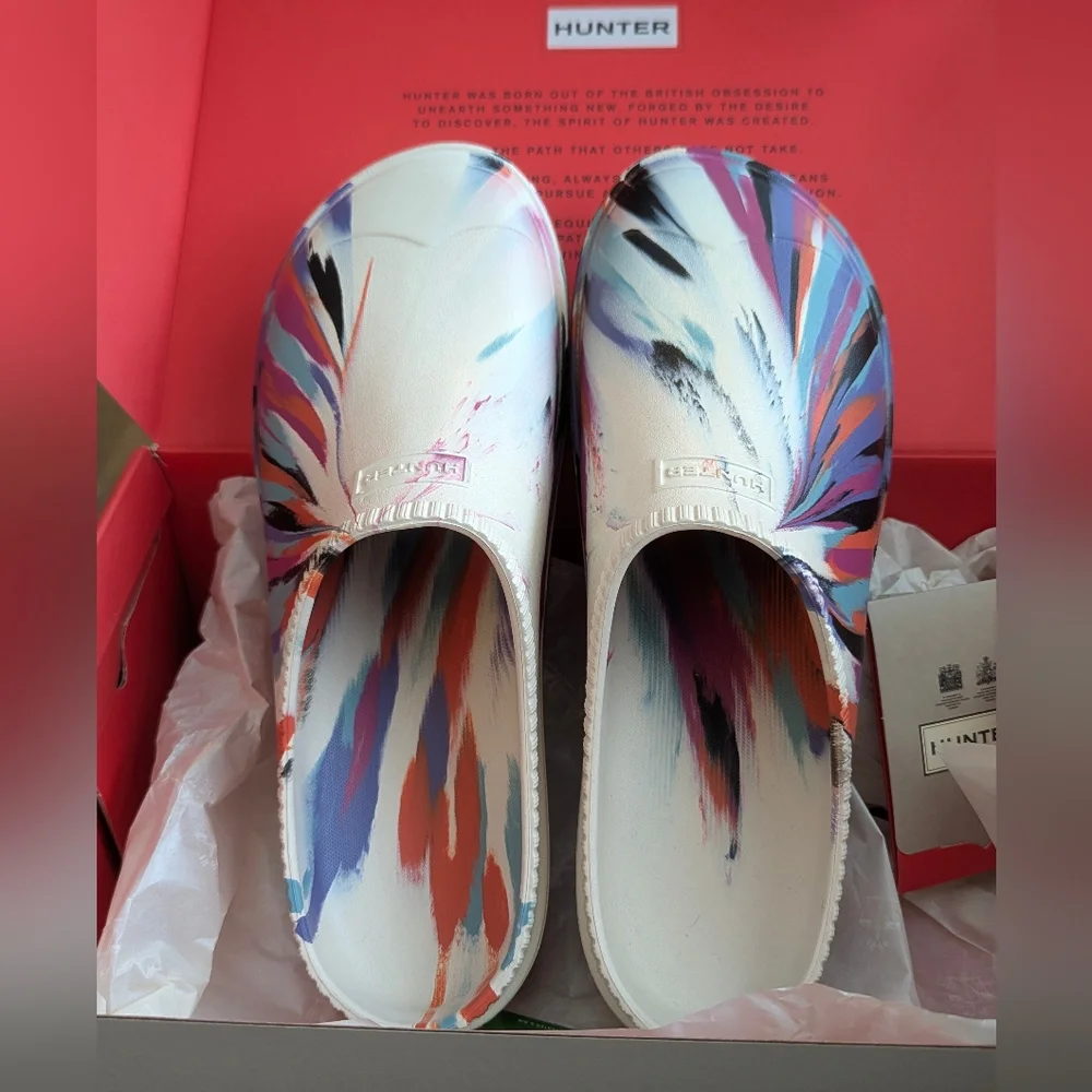 Hunter Multicolor Slip-On Shoes unisex size 12 New in Box bloom marble/willow